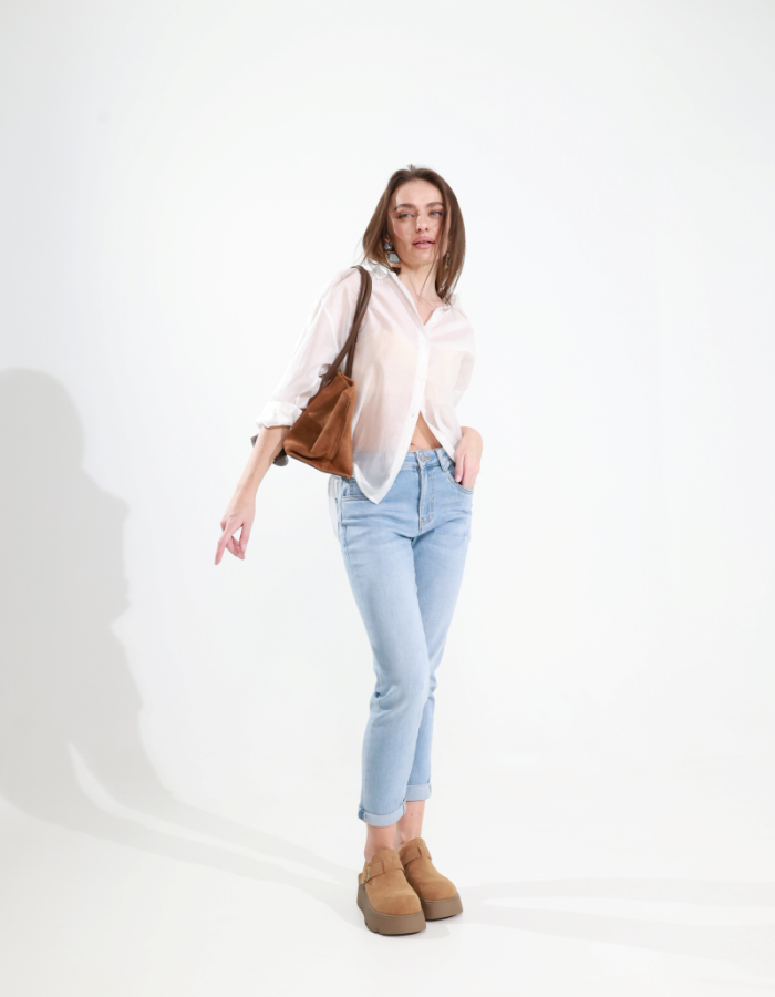 Джинси slim fit з високою посадкою