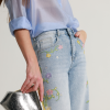 Джинси wide leg з вишивкою