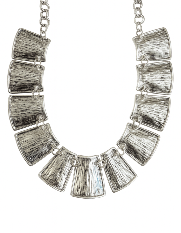 Скульптурне сріблясте кольє Silver