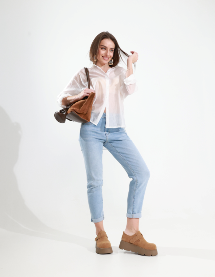 Джинси slim fit з високою посадкою