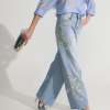 Джинси wide leg з вишивкою