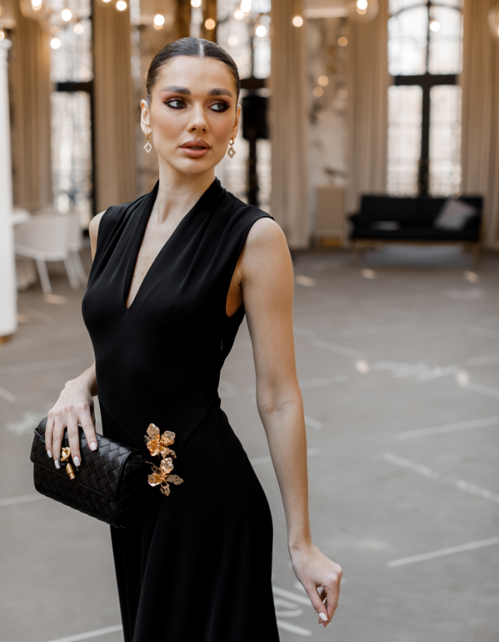 Чорна сукня міді IMPERIAL