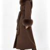Французьке вишукане пальто з хутряним оздобленням