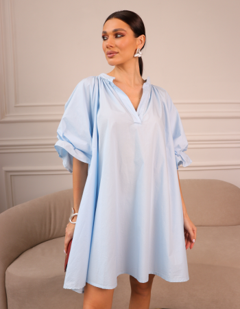 Котонова сукня міні oversize блакитна