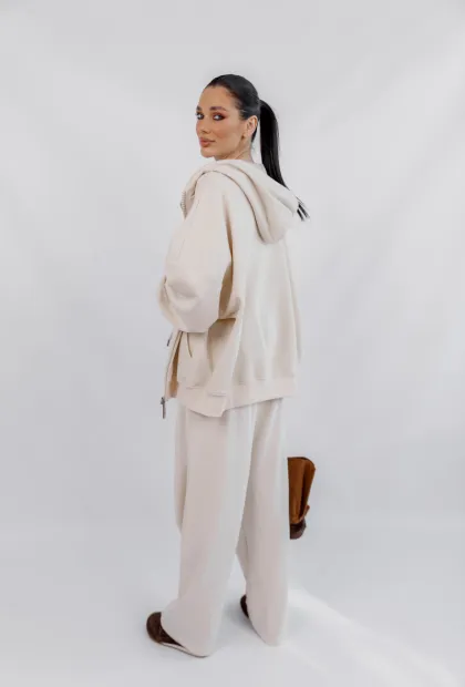 Світшот IMPERIAL з капюшоном молочний