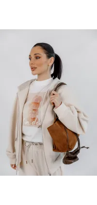 Світшот IMPERIAL з капюшоном молочний. Доступні розміри: M