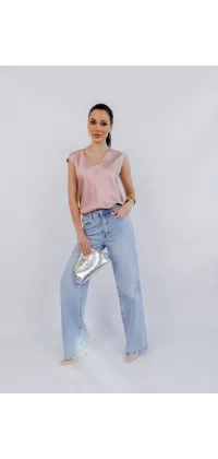 Блуза сатинова пудра IMPERIAL. Колір: Рожевий