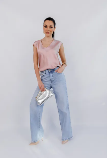 Блуза сатинова пудра IMPERIAL