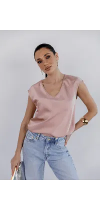 Блуза сатинова пудра IMPERIAL. Доступні розміри: S, L