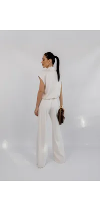 Сатинова блуза у молочному кольорі, від IMPERIAL