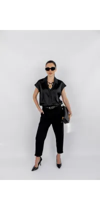 Елегантна блуза IMPERIAL у глибокому чорному відтінку, одяг від Jador