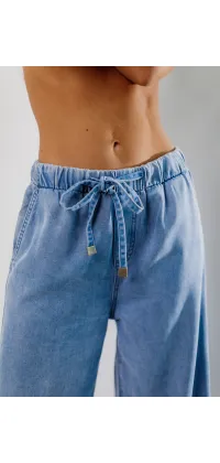 Джинси на зав'язках. Колір: Блакитний