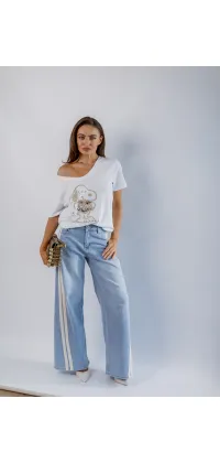 Джинси з принтом. Колір: Блакитний