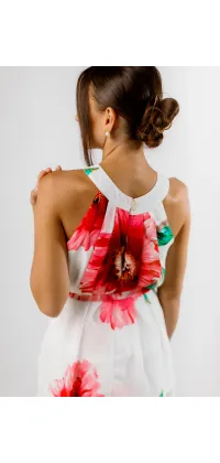 Костюм з французького шифону з яскравим квітковим принтом, одяг від Jador