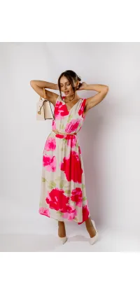 Сукня з акцентом на талії. Колір: Рожевий