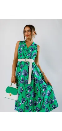 Сукня з квітковим принтом. Колір: Зелений