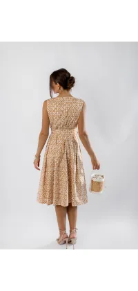 Сукня міді з натуральної бавовни у стилі Жаклін Кеннеді з поясом  від французького виробника, одяг від Jador