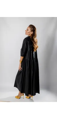Котонова сукня максі. Колір: Чорний