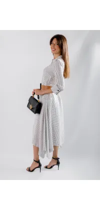 Асиметрична міді-сукня з яскравим поясом від італійського бренду IMPERIAL, одяг від Jador