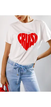 Футболка з принтом. Колір: Білий