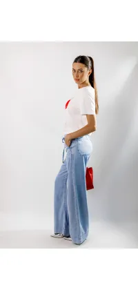 Футболка з принтом серця від французького виробника, одяг від Jador