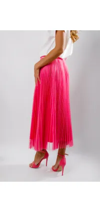 Спідниця плісе міді. Колір: Рожевий