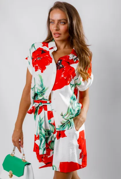 Костюм з принтом (маки)