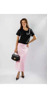 Сатинова спідниця міді, одяг від Jador