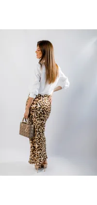 Сатинова спідниця з леопардовим принтом, одяг від Jador