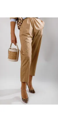 Бежеві котонові штани. Колір: Бежевий