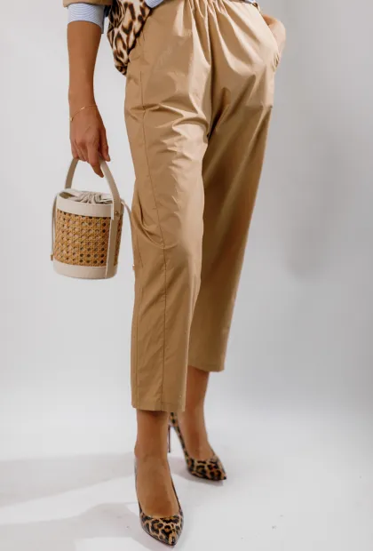 Бежеві котонові штани