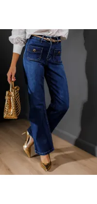 Французькі джинси з великими  передніми кишенями. Колір: Синій