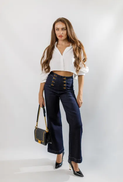 Джинси з золотим декором