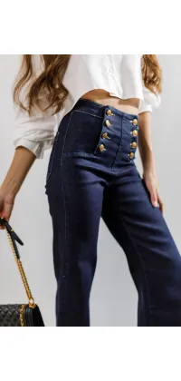 Джинси з золотим декором. Колір: Синій