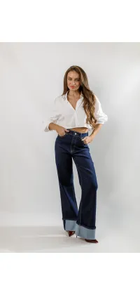 Джинси з підкатами. Колір: Синій