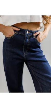 Джинси кльош з об'ємними підкатами від французького виробника, одяг від Jador