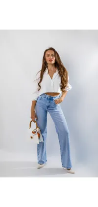 Класичні французькі джинси. Колір: Блакитний