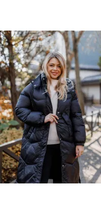 Італійська довга куртка. Колір: Чорний