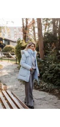 Блакитна зимова куртка, одяг від Jador