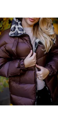 Шоколадна вкорочена куртка, одяг від Jador