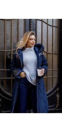 Стьобана зимова куртка. Колір: Синій