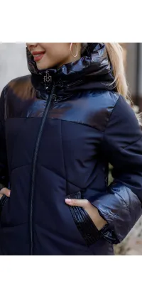 Подовжена куртка пуховик. Колір: Чорний