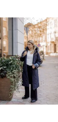 Подовжена куртка пуховик, одяг від Jador