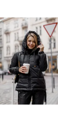 Чорна куртка пух\перо. Колір: Чорний