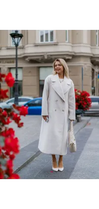 Італійське пальто oversize. Колір: Білий