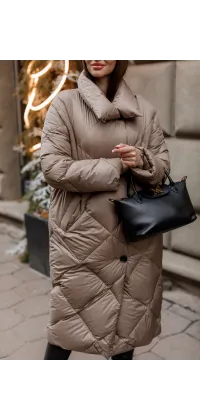 Стьобаний пуховик. Колір: Бежевий