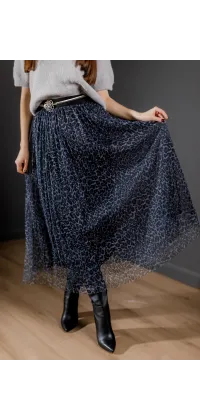 Леопардова спідниця плісе. Колір: Леопардовий