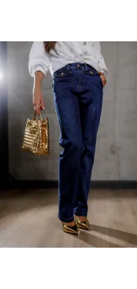 Джинси wide leg. Колір: Синій