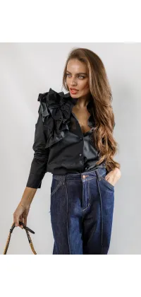 Італійська сорочка з об'ємним рукавом. Доступні розміри: 