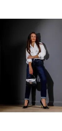 Джинси з підворотами. Колір: Синій